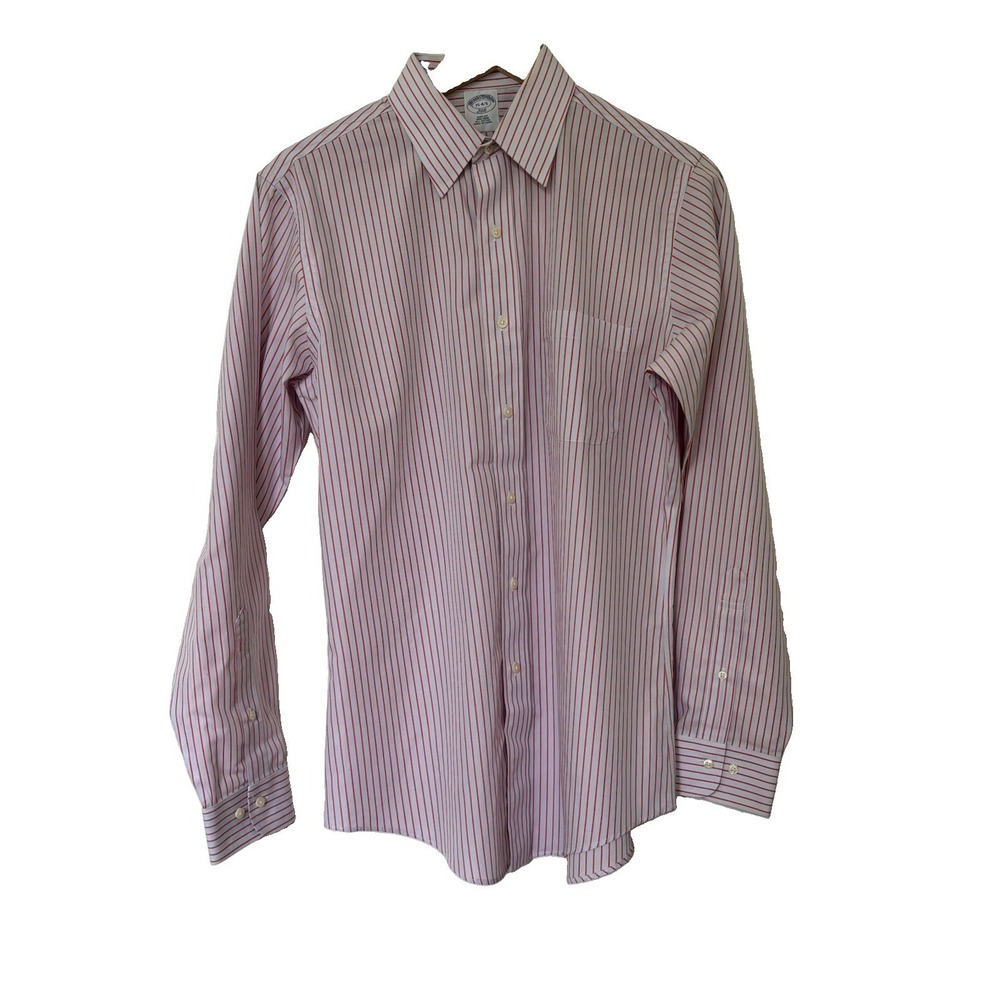 Brooks Brothers 346 Long Sleeve Button Down Shirt Mens Size 15-4/5 Slim Fit